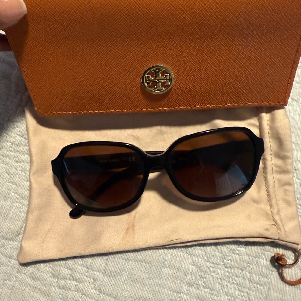 Tory Burch Black Sunglasses with Orange Case